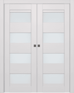DELLA VETRO BIANCO NOBLE DOUBLE POCKET BELLDINNI MODERN INTERIOR DOOR - 1