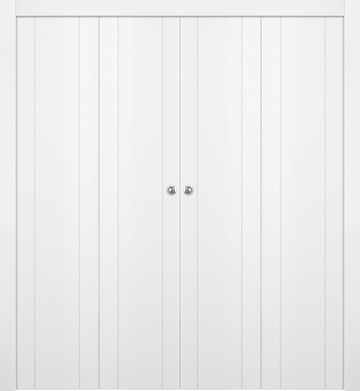 UNICA 2U BIANCO NOBLE DOUBLE BI-FOLD BELLDINNI MODERN INTERIOR DOOR - 1