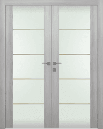 AVON 202 4H GOLD STRIPS VETRO RIBEIRA ASH DOUBLE DOORS BELLDINNI MODERN INTERIOR DOOR - 1