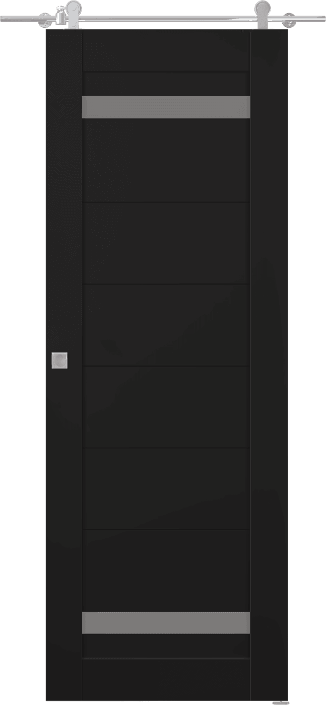 PERLA VETRO BLACK MATTE BARN BELLDINNI MODERN INTERIOR DOOR - 1