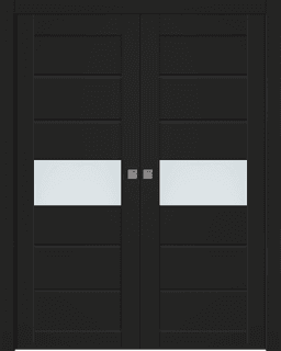 EDNA VETRO BLACK MATTE DOUBLE POCKET BELLDINNI MODERN INTERIOR DOOR - 1