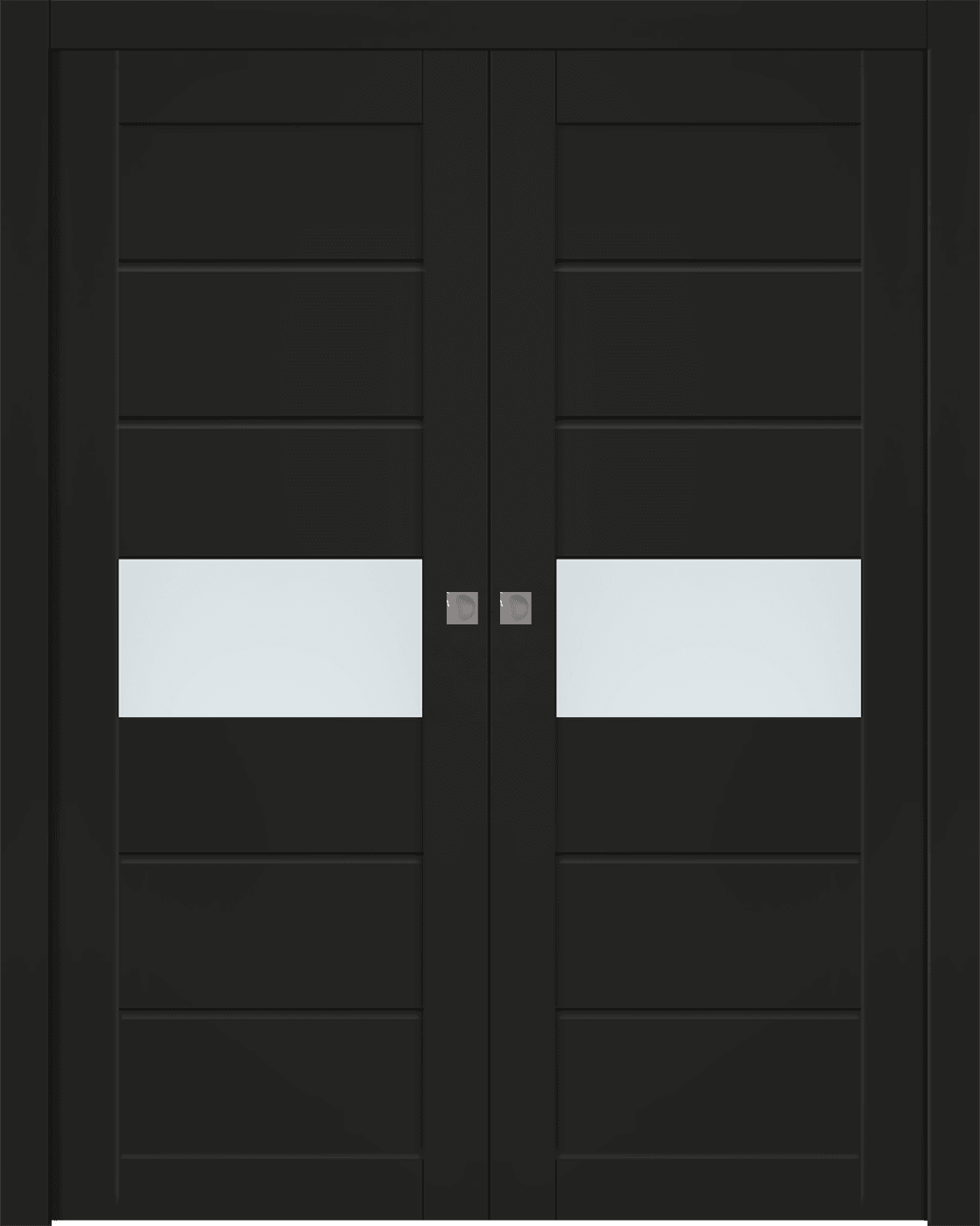 EDNA VETRO BLACK MATTE DOUBLE POCKET BELLDINNI MODERN INTERIOR DOOR - 1