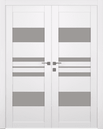 ROMI VETRO SNOW WHITE DOUBLE BELLDINNI MODERN INTERIOR DOOR - 1