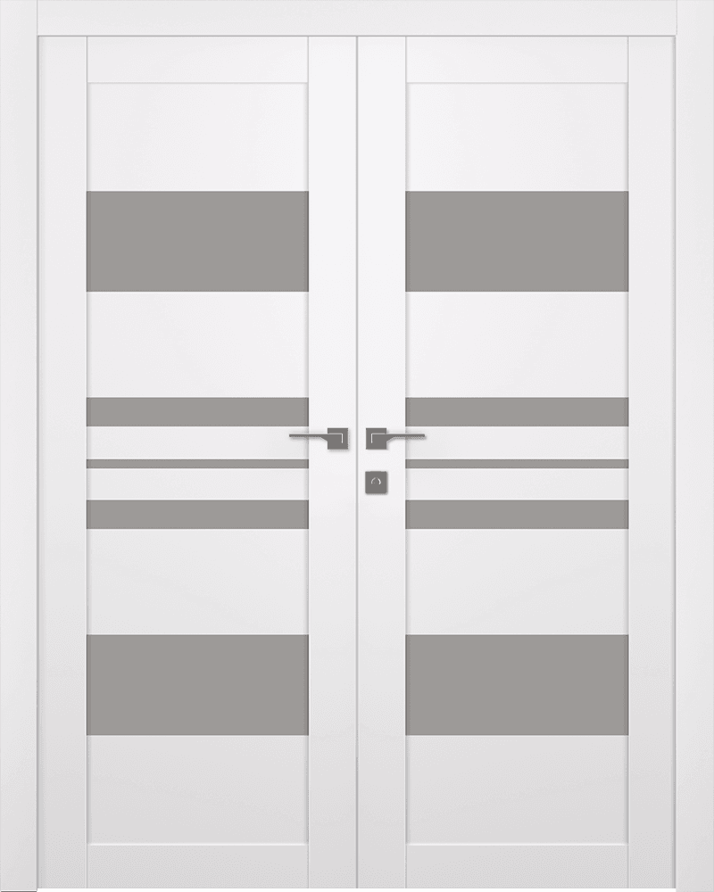 ROMI VETRO SNOW WHITE DOUBLE BELLDINNI MODERN INTERIOR DOOR - 1