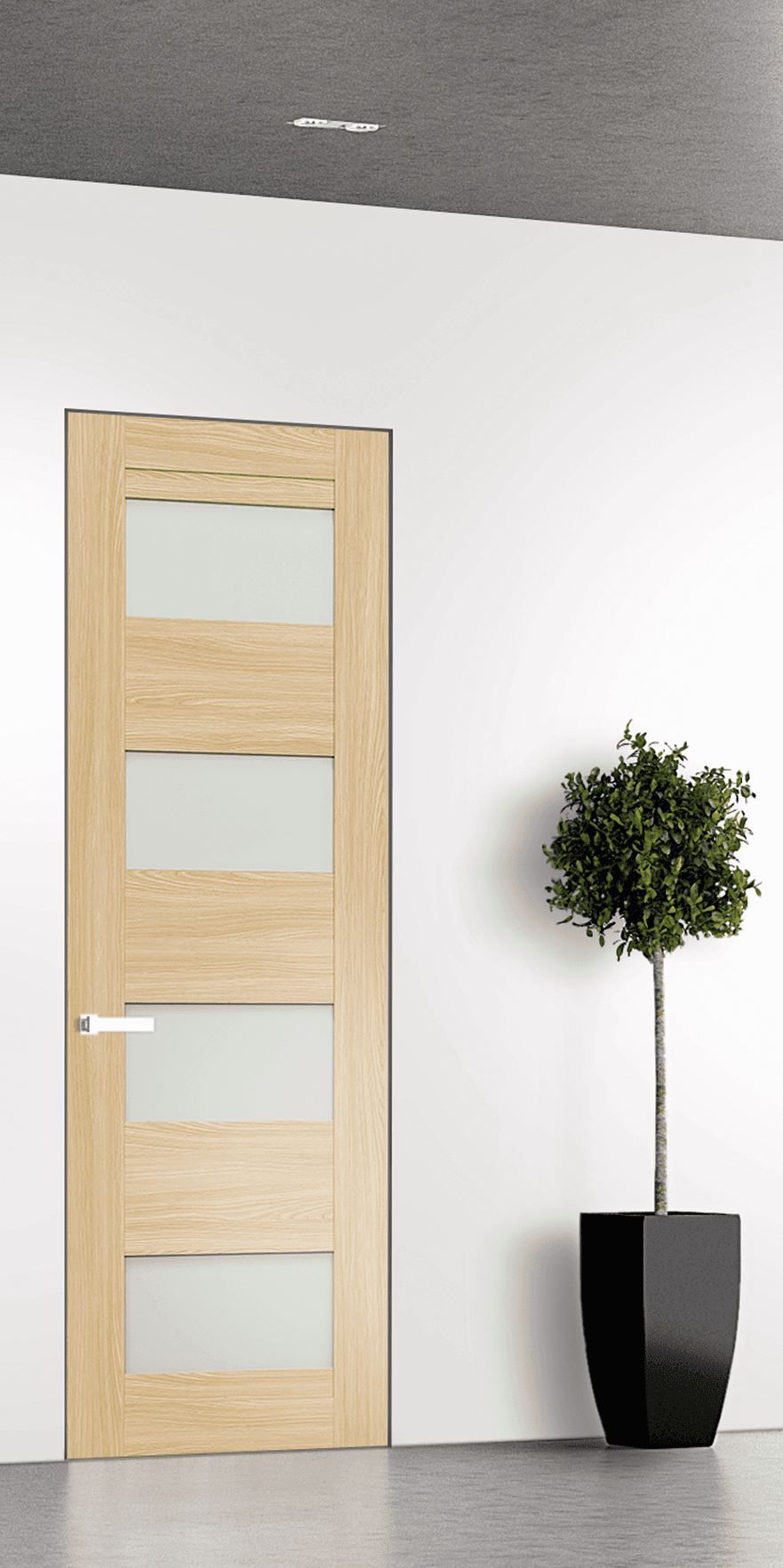 AVON 07-08 VETRO LOIRE ASH DOUBLE INVISIBLE METAL FRAME BELLDINNI MODERN INTERIOR DOOR - 1