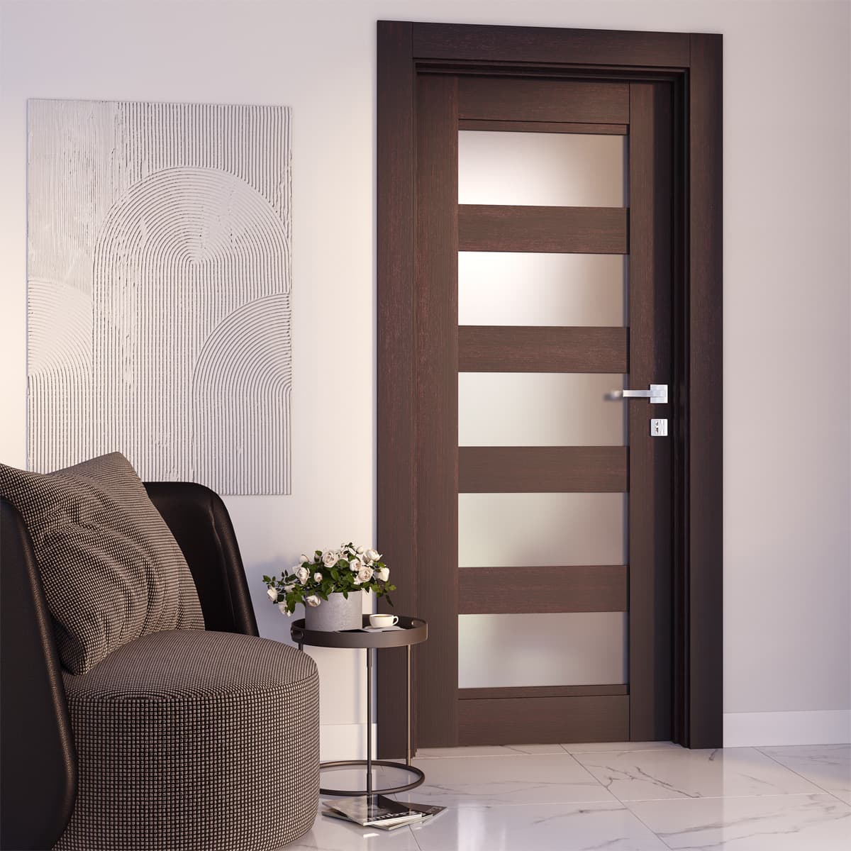 AVON 07-07 VETRO VERALINGA OAK DOUBLE DOORS BELLDINNI MODERN INTERIOR DOOR - 2