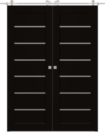 ALBA BLACK MATTE DOUBLE BARN BELLDINNI MODERN INTERIOR DOOR - 1