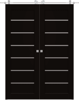 ALBA BLACK MATTE DOUBLE BARN BELLDINNI MODERN INTERIOR DOOR - 1