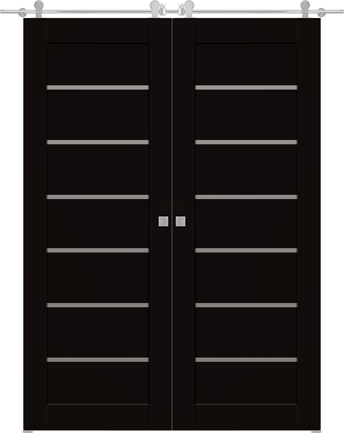 ALBA BLACK MATTE DOUBLE BARN BELLDINNI MODERN INTERIOR DOOR - 1