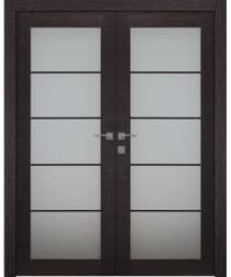 AVANTI 5 LITE VETRO BLACK APRICOT DOUBLE BELLDINNI MODERN INTERIOR DOOR - 1