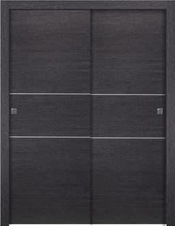 AVANTI 2H BLACK APRICOT BYPASS BELLDINNI MODERN INTERIOR DOOR - 1