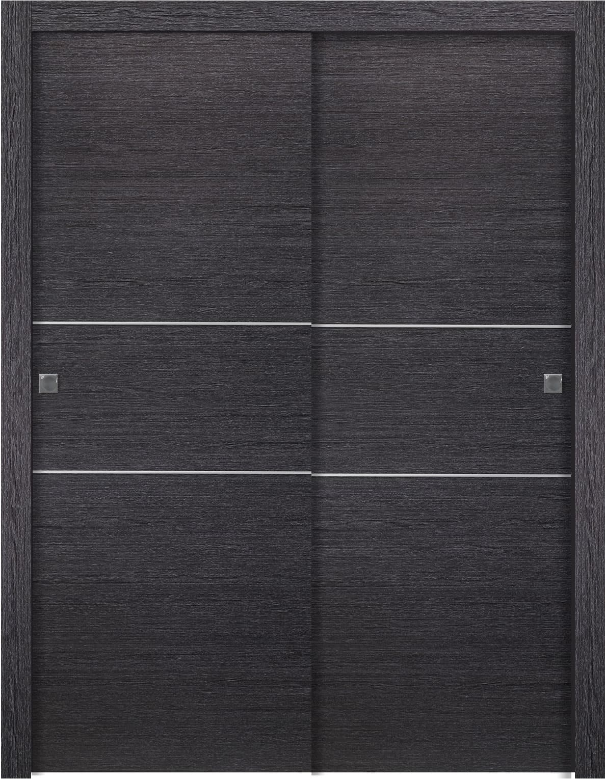 AVANTI 2H BLACK APRICOT BYPASS BELLDINNI MODERN INTERIOR DOOR - 1