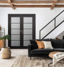 AVON 5 LITE VETRO BLACK MATTE DOUBLE POCKET BELLDINNI MODERN INTERIOR DOOR - 2