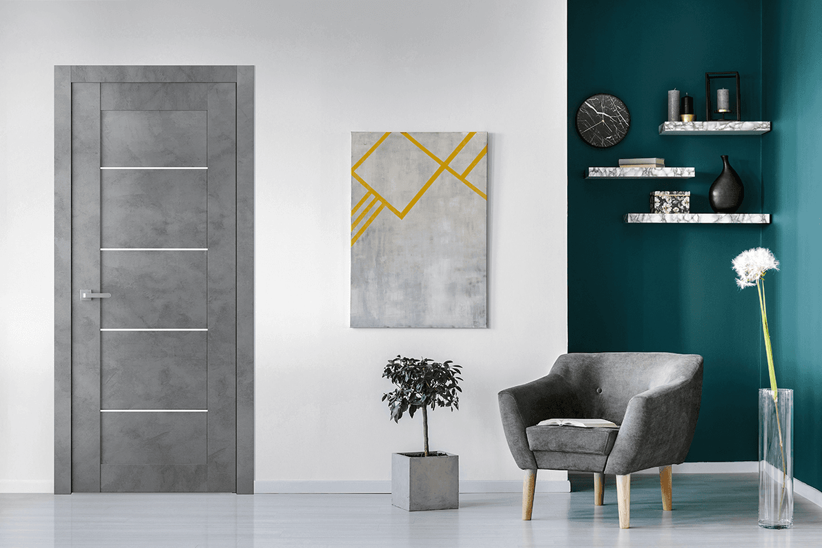 AVON 07 4H DARK URBAN INVISIBLE METAL FRAME BELLDINNI MODERN INTERIOR DOOR - 2