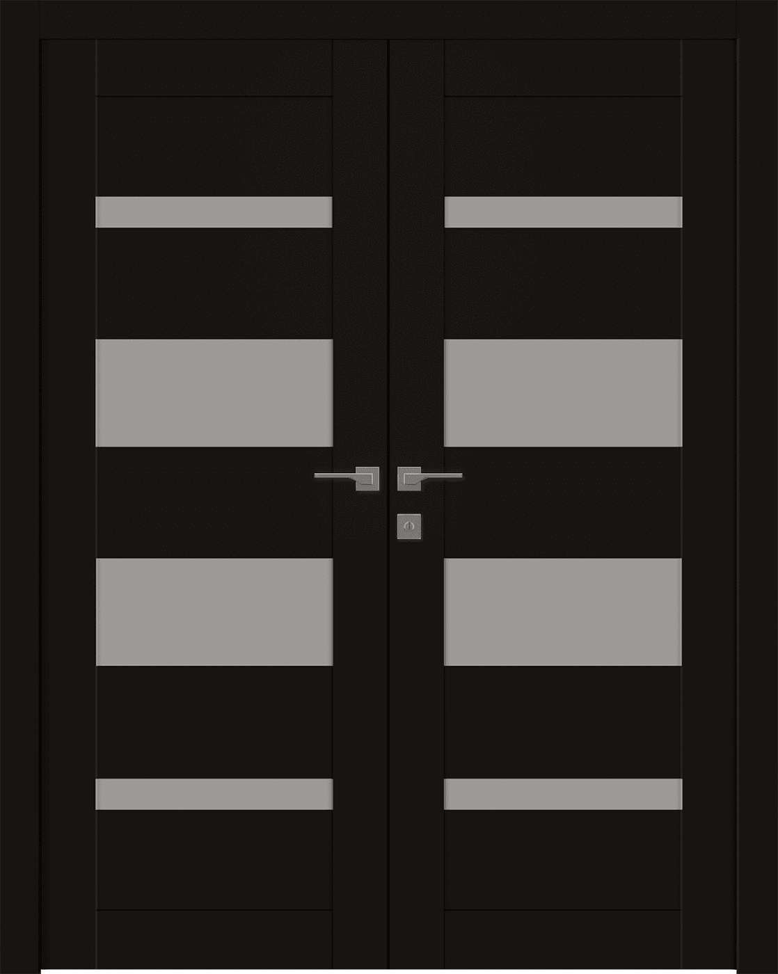 MIRELLA VETRO BLACK MATTE DOUBLE BELLDINNI MODERN INTERIOR DOOR - 1