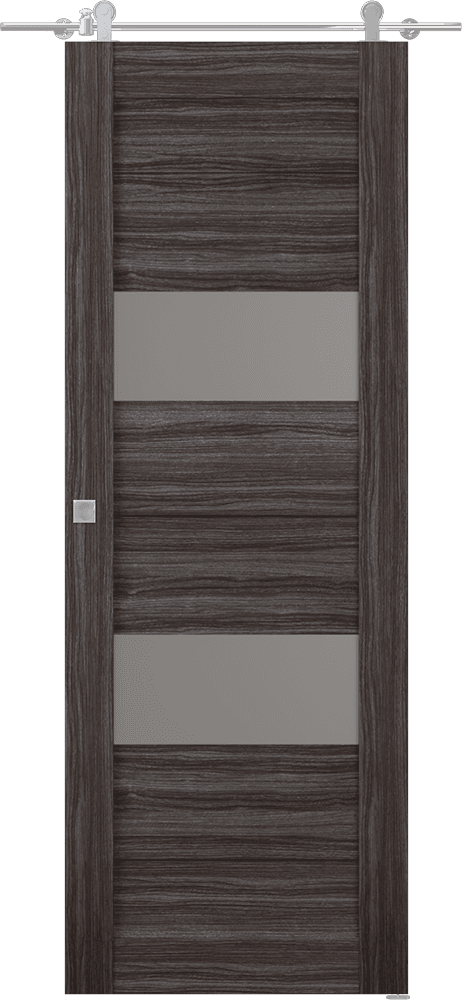 BERTA VETRO GRAY OAK BARN BELLDINNI MODERN INTERIOR DOOR - 1