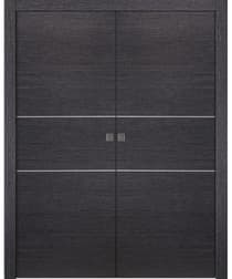 AVANTI 2H BLACK APRICOT DOUBLE POCKET BELLDINNI MODERN INTERIOR DOOR - 1