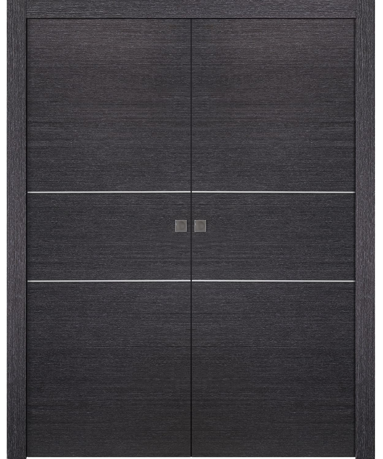 AVANTI 2H BLACK APRICOT DOUBLE POCKET BELLDINNI MODERN INTERIOR DOOR - 1