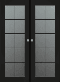 AVON 10 LITE VETRO BLACK MATTE DOUBLE MAGIC BELLDINNI MODERN INTERIOR DOOR - 1