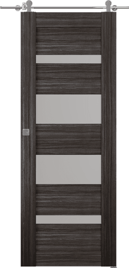 MIRELLA VETRO GRAY OAK DOUBLE BARN BELLDINNI MODERN INTERIOR DOOR - 1