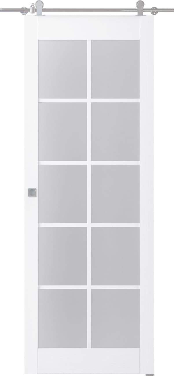 PALLADIO 10 LITE VETRO BIANCO NOBLE DOUBLE BARN BELLDINNI MODERN INTERIOR DOOR - 2