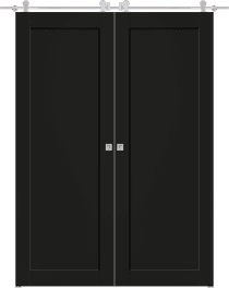 SHAKER 1 PANEL BLACK MATTE DOUBLE BARN BELLDINNI MODERN INTERIOR DOOR - 1
