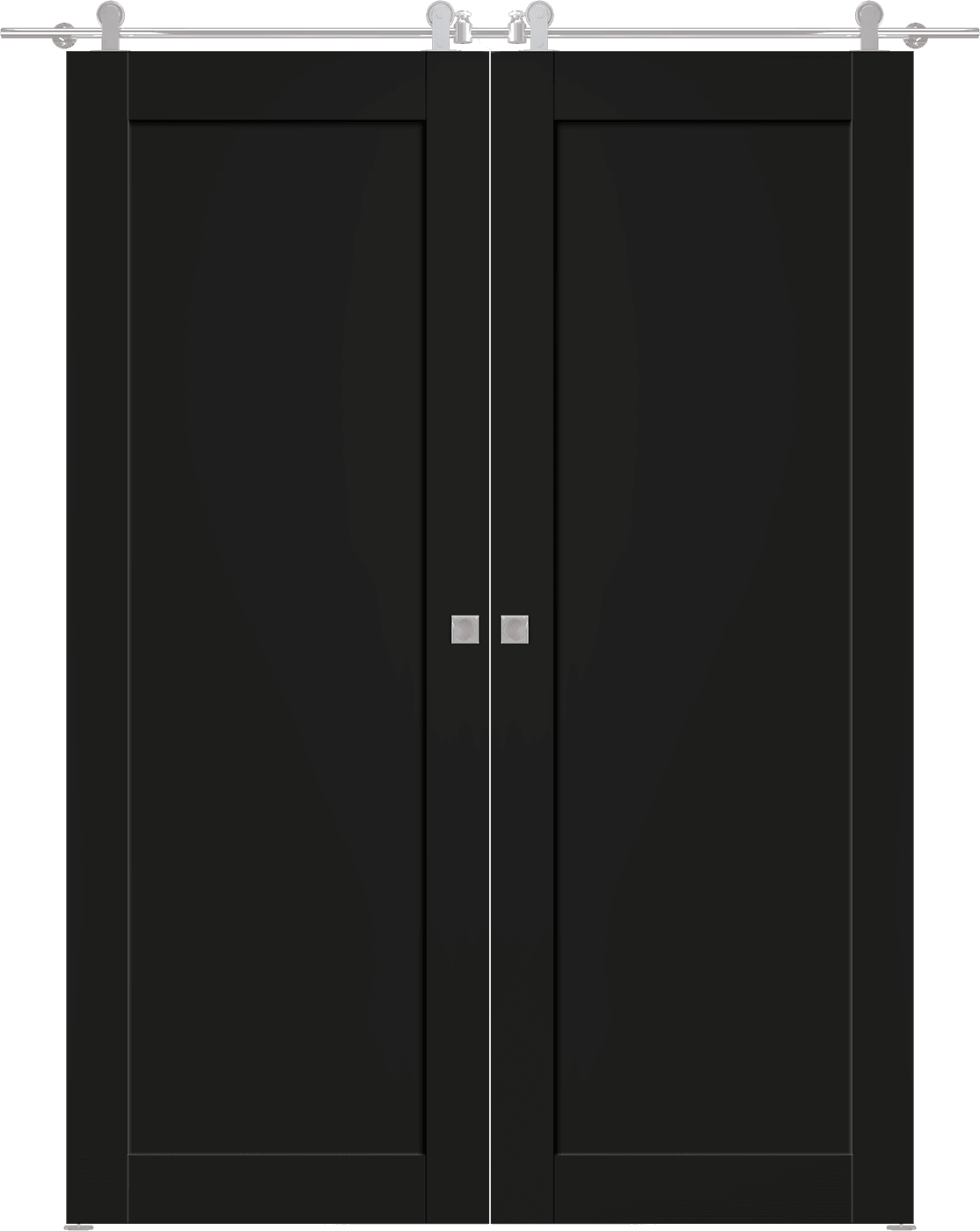SHAKER 1 PANEL BLACK MATTE DOUBLE BARN BELLDINNI MODERN INTERIOR DOOR - 1