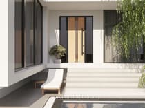 Single metal-aluminum modern exterior door Ronex 1055 8ft - 10