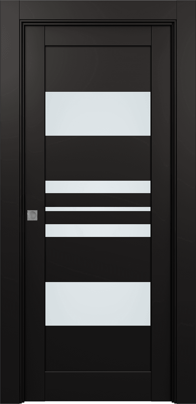 ROMI VETRO BLACK MATTE POCKET BELLDINNI MODERN INTERIOR DOOR - 1