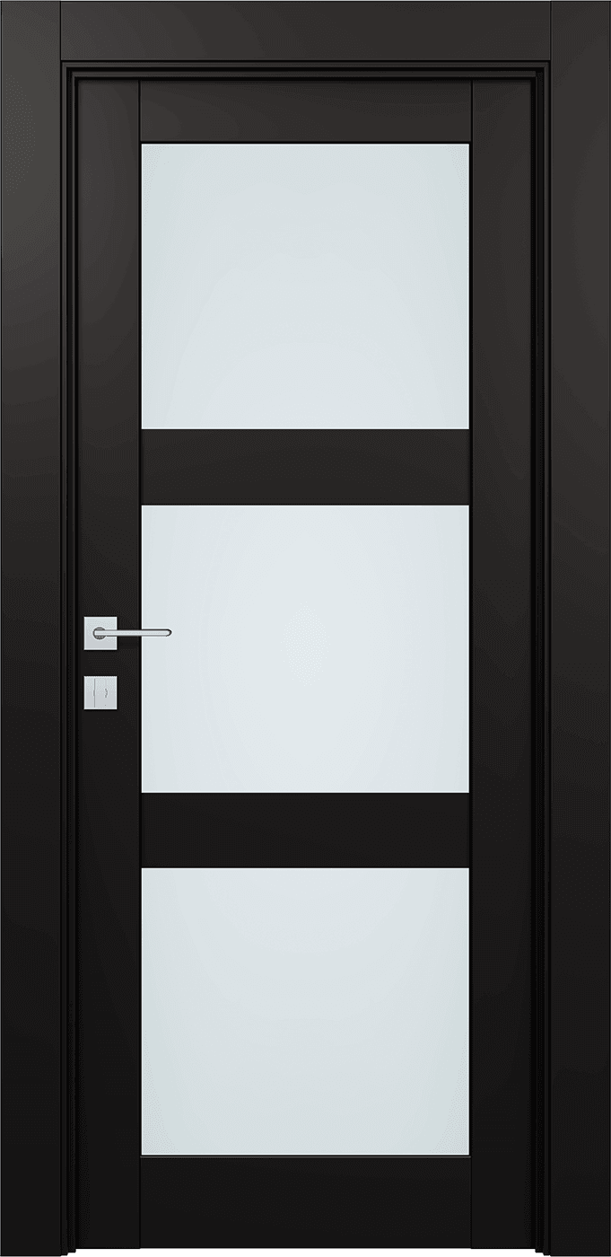 AVON 3 LITE VETRO BLACK MATTE SWING BELLDINNI MODERN INTERIOR DOOR - 1