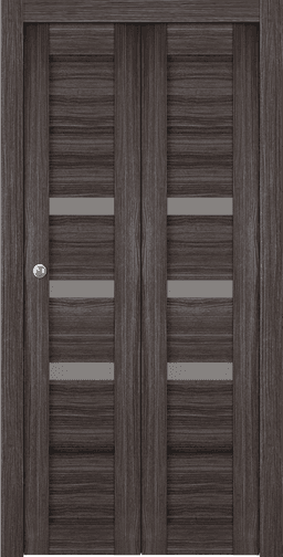 RITA VETRO GRAY OAK DOUBLE BI-FOLD BELLDINNI MODERN INTERIOR DOOR - 1