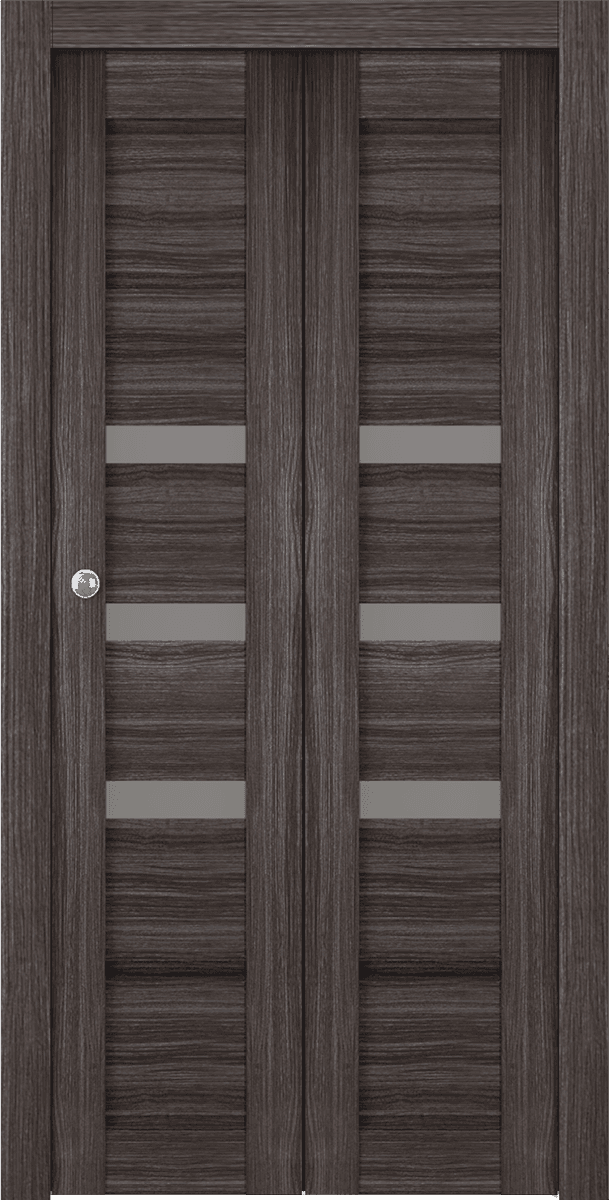 RITA VETRO GRAY OAK DOUBLE BI-FOLD BELLDINNI MODERN INTERIOR DOOR - 1