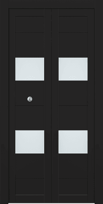 BERTA VETRO BLACK MATTE DOUBLE BI-FOLD BELLDINNI MODERN INTERIOR DOOR - 1