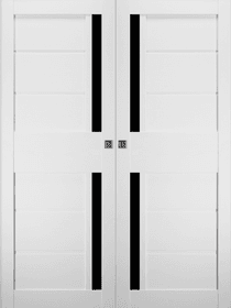 ESTA BLACK VETRO BIANCO NOBLE DOUBLE MAGIC BELLDINNI MODERN INTERIOR DOOR - 1