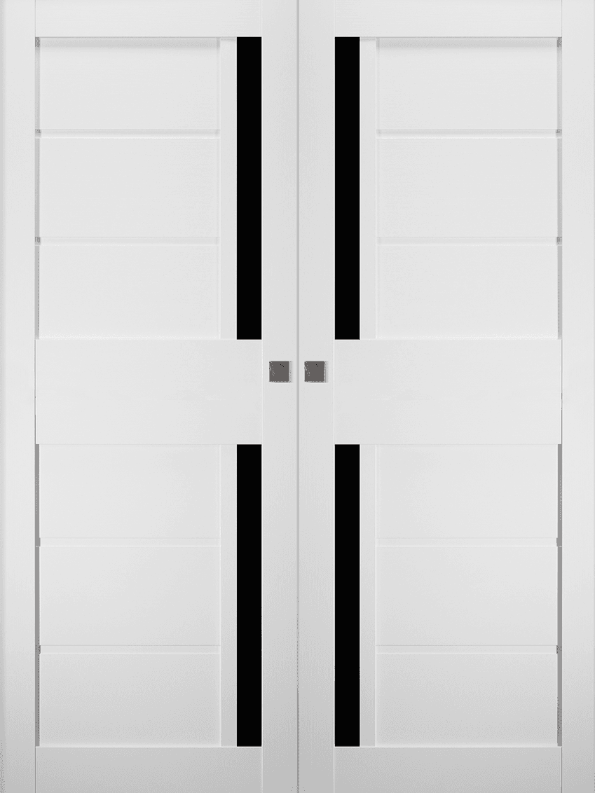 ESTA BLACK VETRO BIANCO NOBLE DOUBLE MAGIC BELLDINNI MODERN INTERIOR DOOR - 1