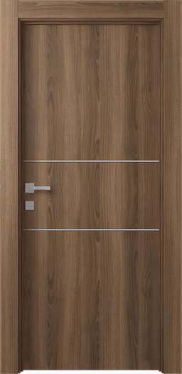 OPTIMA 2H PECAN NUTWOOD SWING DOORS BELLDINNI MODERN INTERIOR DOOR - 1