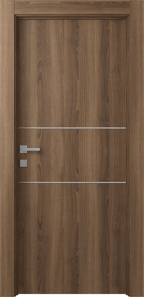 OPTIMA 2H PECAN NUTWOOD SWING DOORS BELLDINNI MODERN INTERIOR DOOR