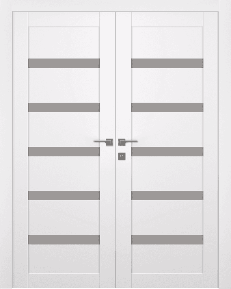 LEORA VETRO SNOW WHITE DOUBLE BELLDINNI MODERN INTERIOR DOOR - 1