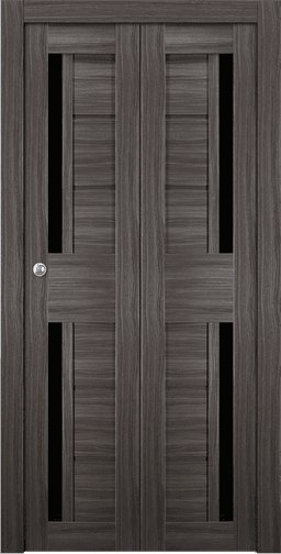 ESTA BLACK VETRO GRAY OAK BI-FOLD BELLDINNI MODERN INTERIOR DOOR - 1