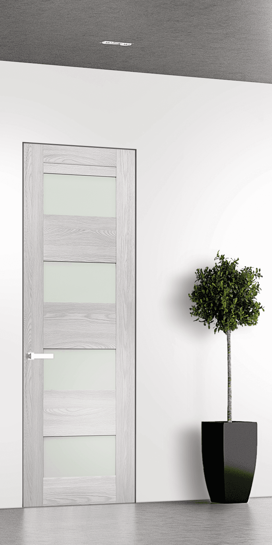 AVON 07-08 VETRO RIBEIRA ASH DOUBLE INVISIBLE METAL FRAME BELLDINNI MODERN INTERIOR DOOR