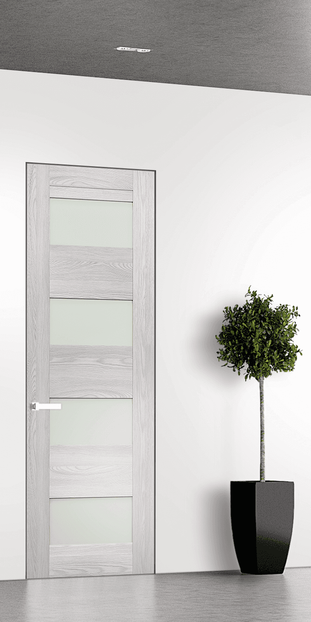 AVON 07-08 VETRO RIBEIRA ASH DOUBLE INVISIBLE METAL FRAME BELLDINNI MODERN INTERIOR DOOR