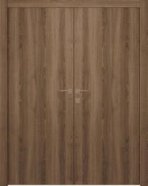OPTIMA PECAN NUTWOOD DOUBLE DOORS BELLDINNI MODERN INTERIOR DOOR - 1