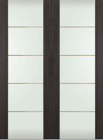 AVON 202 4H GOLD STRIPS VETRO VERALINGA OAK DOUBLE BARN DOORS BELLDINNI MODERN INTERIOR DOOR - 2