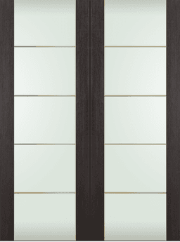 AVON 202 4H GOLD STRIPS VETRO VERALINGA OAK DOUBLE BARN DOORS BELLDINNI MODERN INTERIOR DOOR - 2