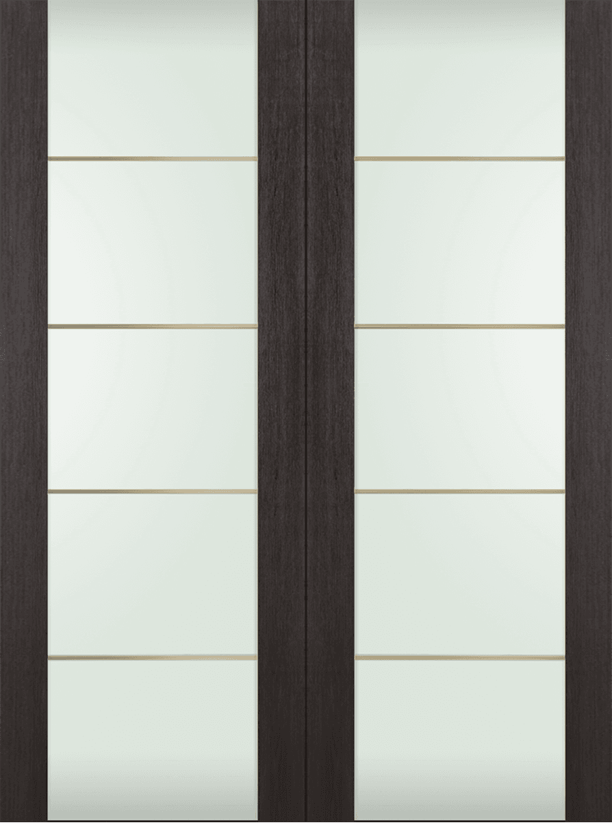 AVON 202 4H GOLD STRIPS VETRO VERALINGA OAK DOUBLE BARN DOORS BELLDINNI MODERN INTERIOR DOOR - 2