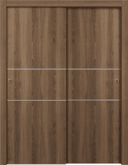 OPTIMA 2H PECAN NUTWOOD BYPASS DOORS BELLDINNI MODERN INTERIOR DOOR - 1