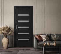LEORA VETRO BLACK MATTE SWING BELLDINNI MODERN INTERIOR DOOR - 2
