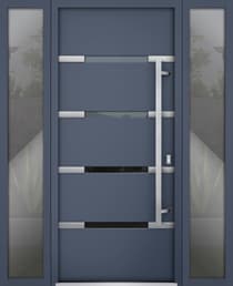 Single Modern Steel Exterior Door Deux 1105 Gray 8ft - 3