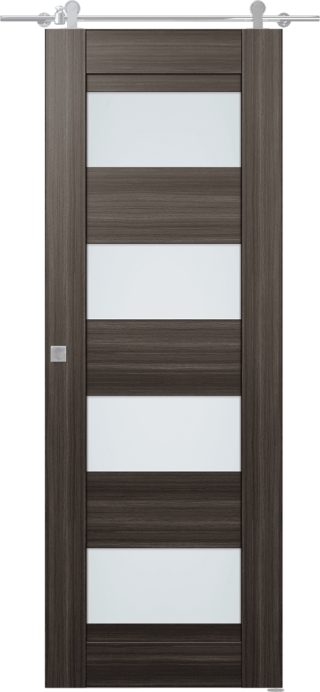 DELLA VETRO GRAY OAK DOUBLE BARN BELLDINNI MODERN INTERIOR DOOR - 1