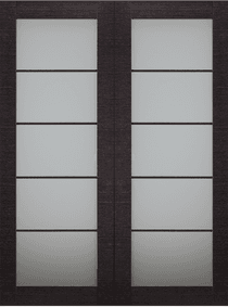 AVANTI 5 LITE VETRO BLACK APRICOT DOUBLE BARN BELLDINNI MODERN INTERIOR DOOR - 2